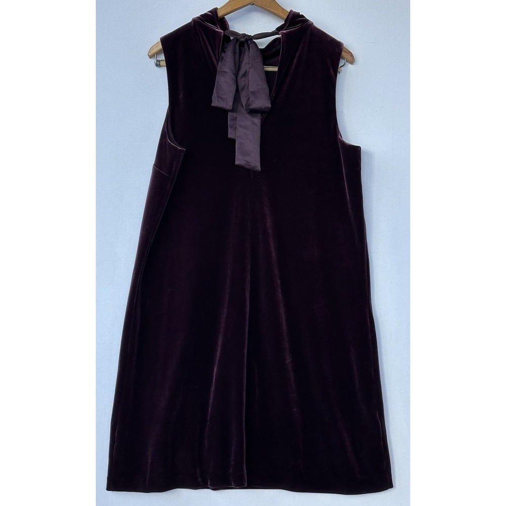 Ann Taylor Purple Velvet Dress Sleeveless Cocktail Women's L Lined